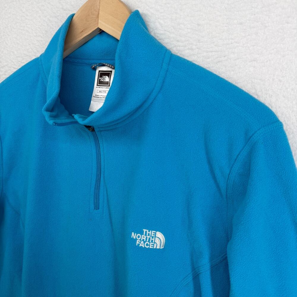 THE NORTH FACE Fleece Womens XXL Emilia TKA 100 1/4 Zip Sweatshirt Pullover Blue